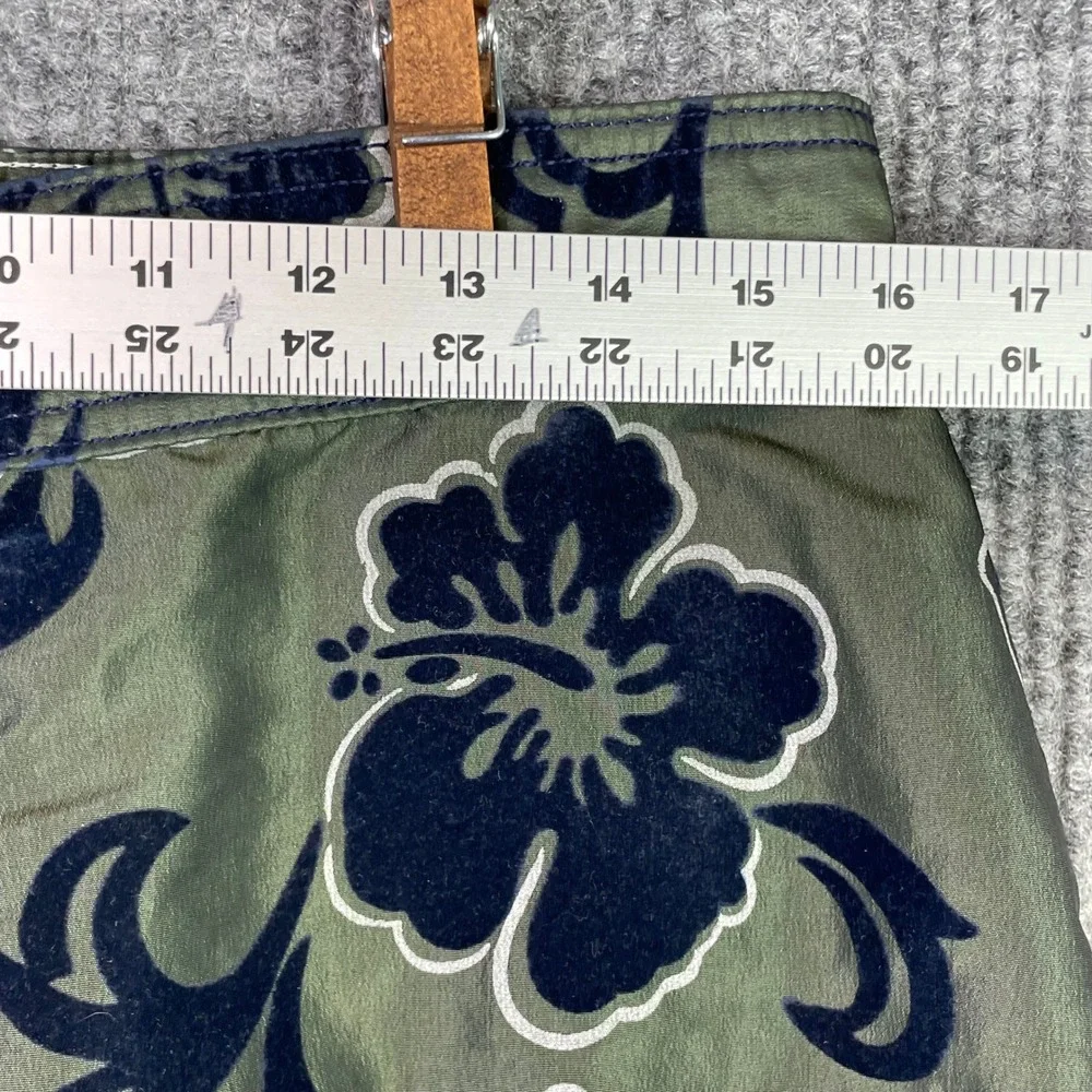 Hurley Board Shorts Mens 34 Green Floral Hibiscus Swim Trunks Board Shorts Surf